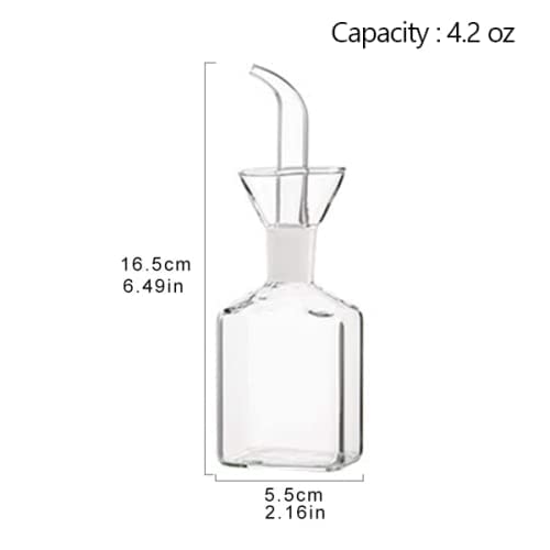 LandHope Oil Bottle Glass Olive Oil Dispenser Bottle Glass Cooking Oil Vinegar Measuring Dispenser with Spout for Kitchen and BBQ (125ml/4.27oz,2 Pack)