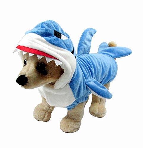 Yoption Puppy Dog Cat Shark Costumes, Funny Pet Halloween Christmas Cosplay Dress, Pet Hoodie Warm Outfits Clothes (M)