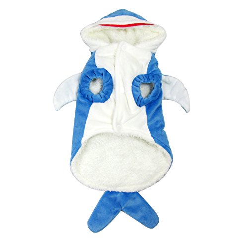Yoption Puppy Dog Cat Shark Costumes, Funny Pet Halloween Christmas Cosplay Dress, Pet Hoodie Warm Outfits Clothes (M)