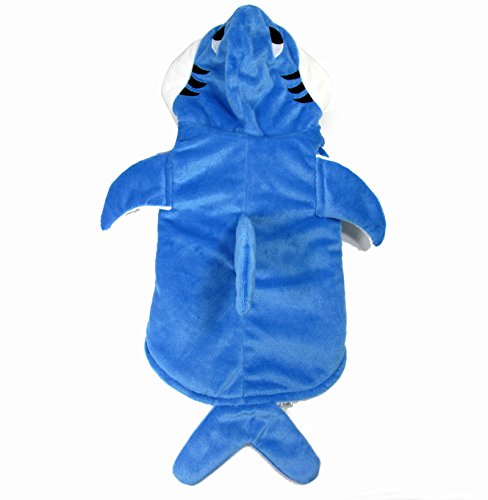 Yoption Puppy Dog Cat Shark Costumes, Funny Pet Halloween Christmas Cosplay Dress, Pet Hoodie Warm Outfits Clothes (M)