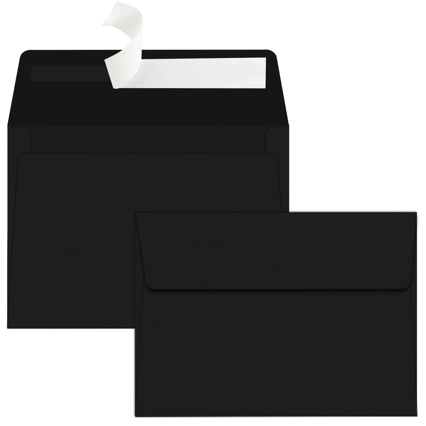 YINUOYOUJIA 50 Packs of A7 envelopes for invitation, 5x7 envelopes for Cards-Self Seal, Square Flap, Great for Wedding, Baby Shower, Mailing, Birthday Party (black)