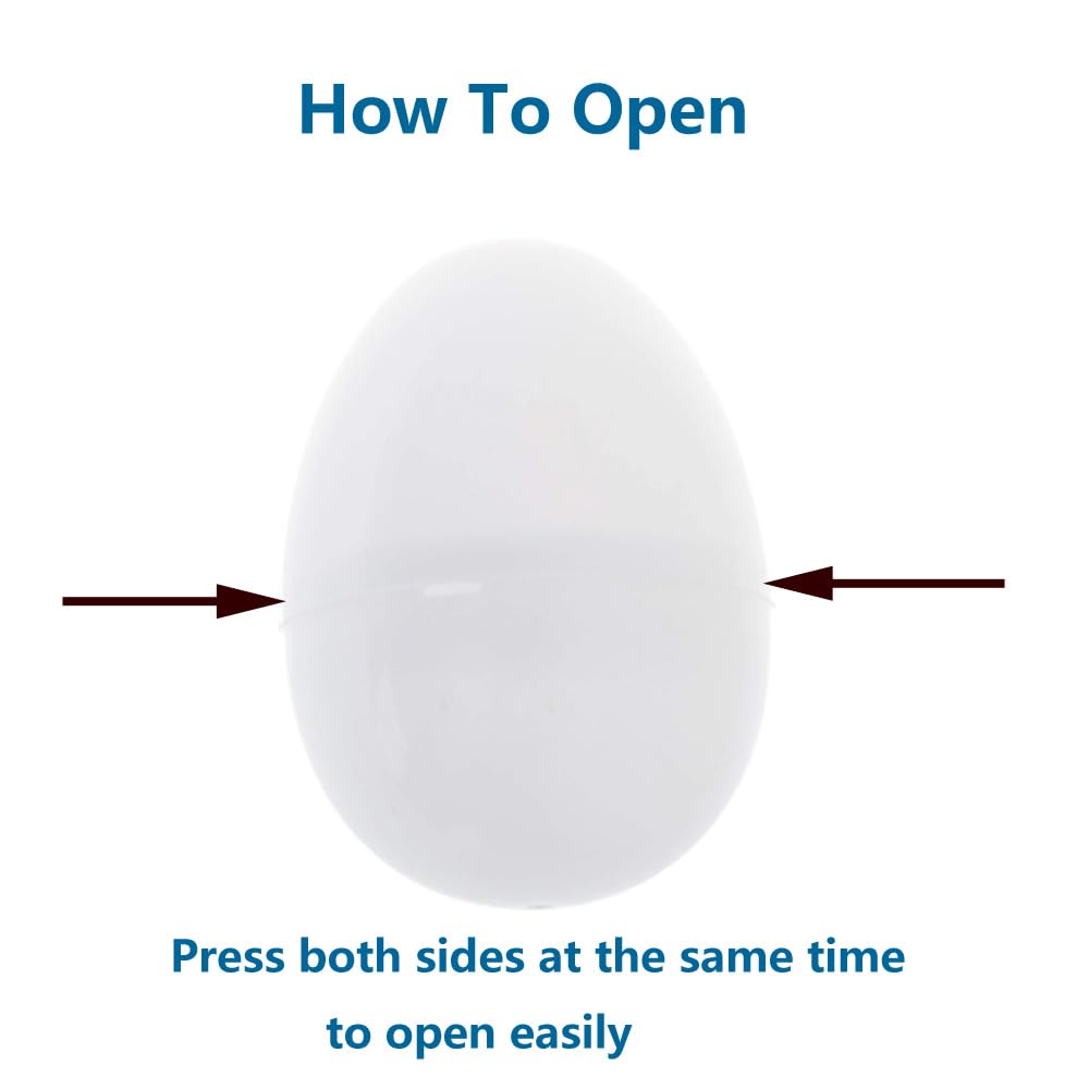 YTYKINOY 30pcs 2-3/8" Blank White Plastic DIY Easter Eggs