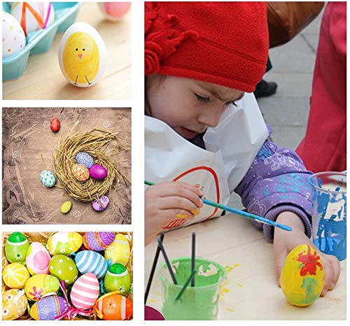 YTYKINOY 30pcs 2-3/8" Blank White Plastic DIY Easter Eggs