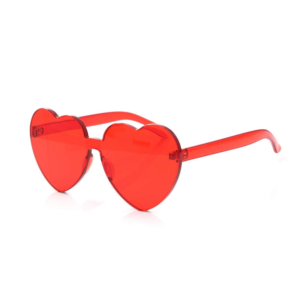 Yoela Heart Thick Oversized Rimless Sunglasses Transparent Heart Shape Eyewear Colorful Glasses Party Favors