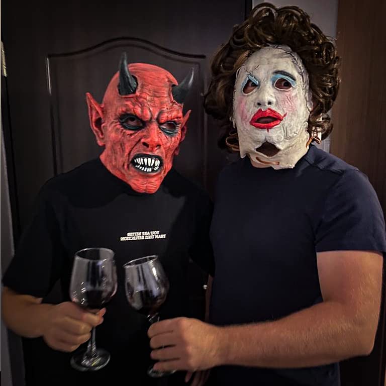 Zadin Algol Devil Mask,Demon Face For Men,Halloween Horror Mask for Adults, Devil Costume, Satan Lucifer Dracula Masquerade