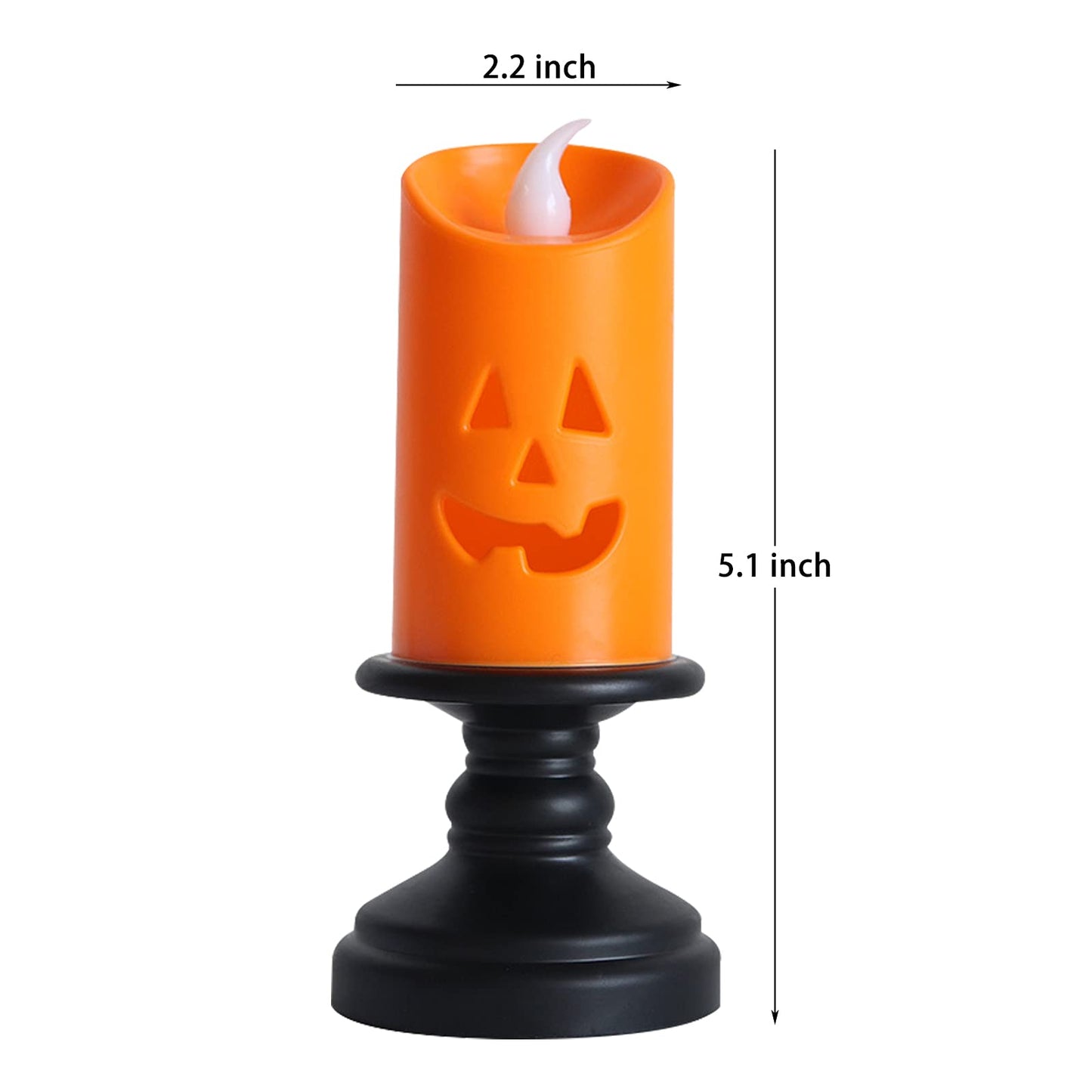YBB 6PCS Pumpkin Candle Light, Orange Flameless Candle Lights LED Lamps Festival Decor Light for Halloween Party Table Centerpieces