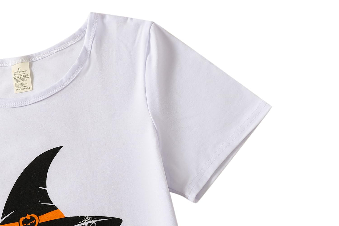 YIJIU Womens Halloween Pajamas Set Short Sleeve Sleepwear Tops with Long Pants Pjs Set Pumpkin Print Loungewear,Halloween White,3XL
