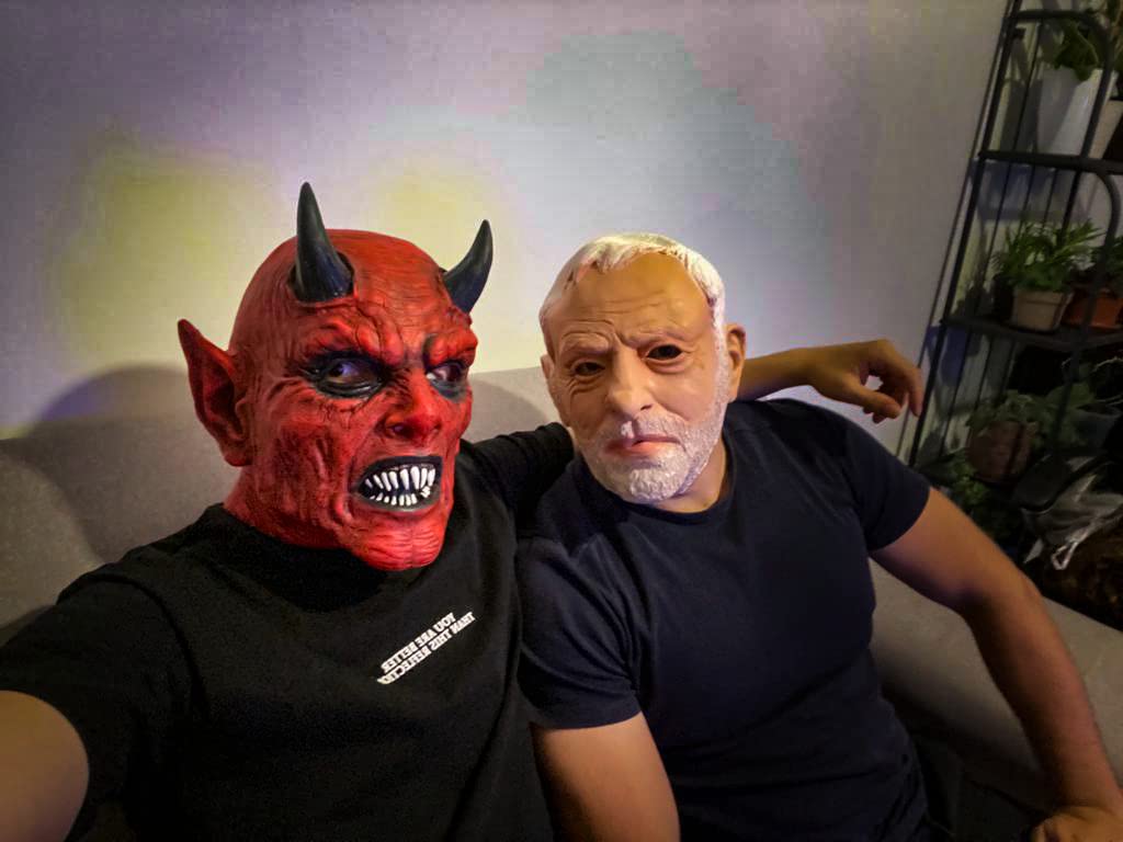 Zadin Algol Devil Mask,Demon Face For Men,Halloween Horror Mask for Adults, Devil Costume, Satan Lucifer Dracula Masquerade