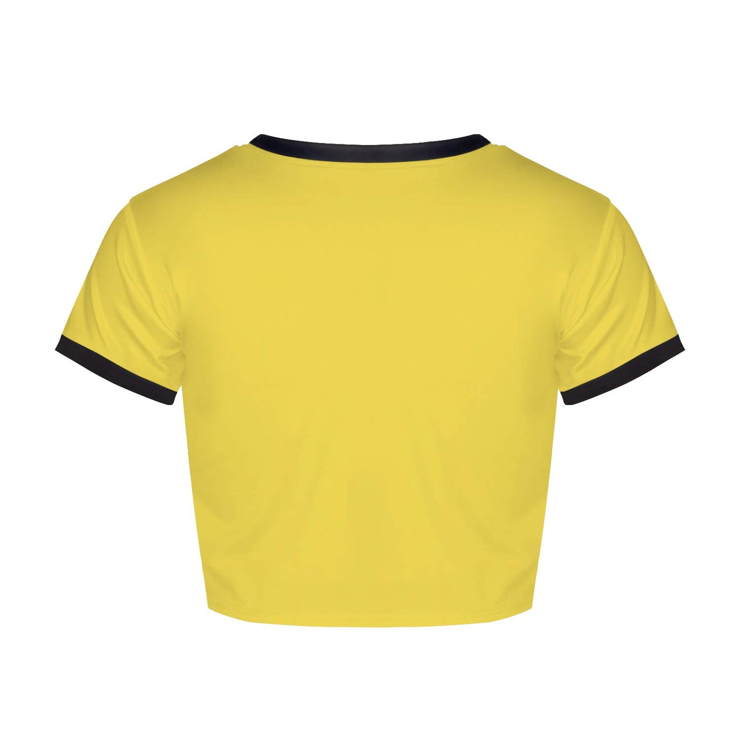 Womens Crop Tops Summer Casual Short Sleeve Goth Halloween Graphic Cropped T Shirts (Yellow Chunky Doll 008,S)