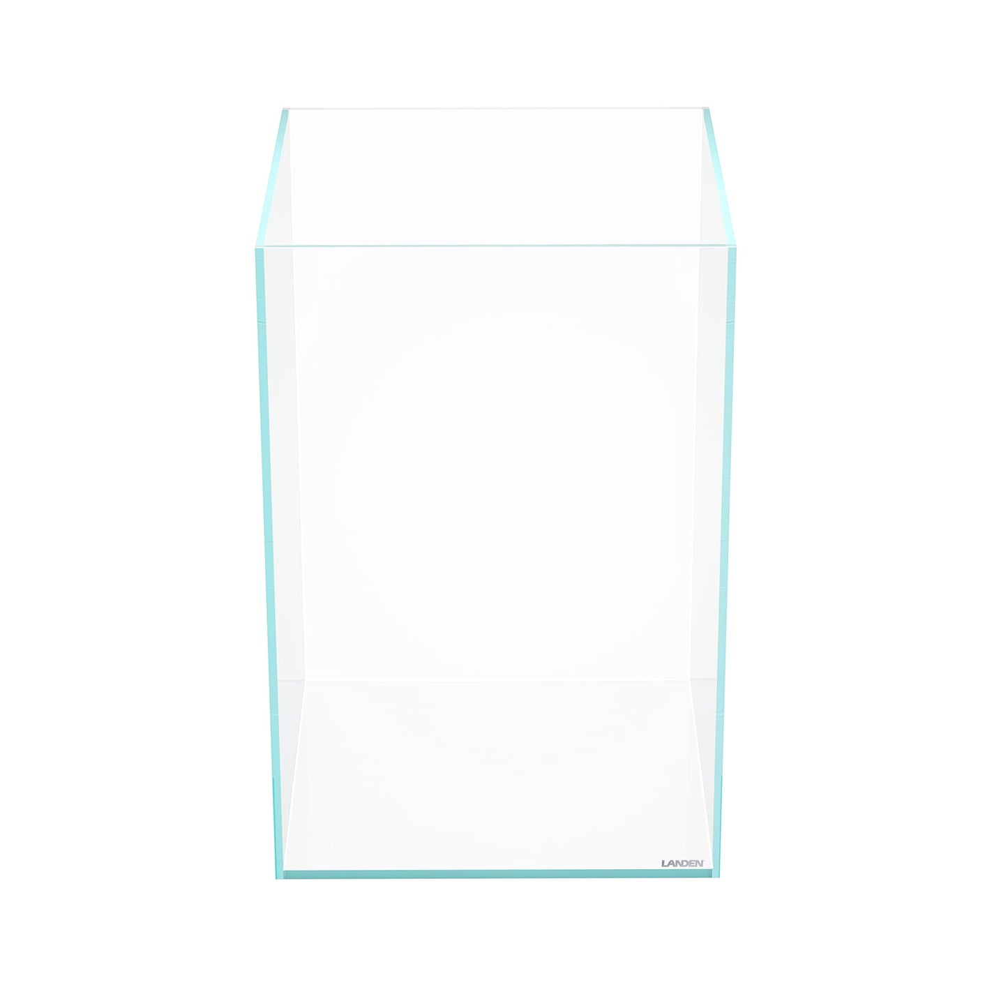 LANDEN Tall Tank, Rimless Low Iron Tank 10GAL 11.8" L × 11.8" W × 17.7" H (30X30X45) cm Small Aquascape Fish Tank, Vertical Aquascape Tank, Black Leveling Mat Included