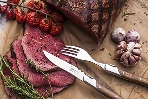 Laguiole Style de Vie Steak Knives, Luxury Line, 6 pieces, Olive Wood, in giftbox