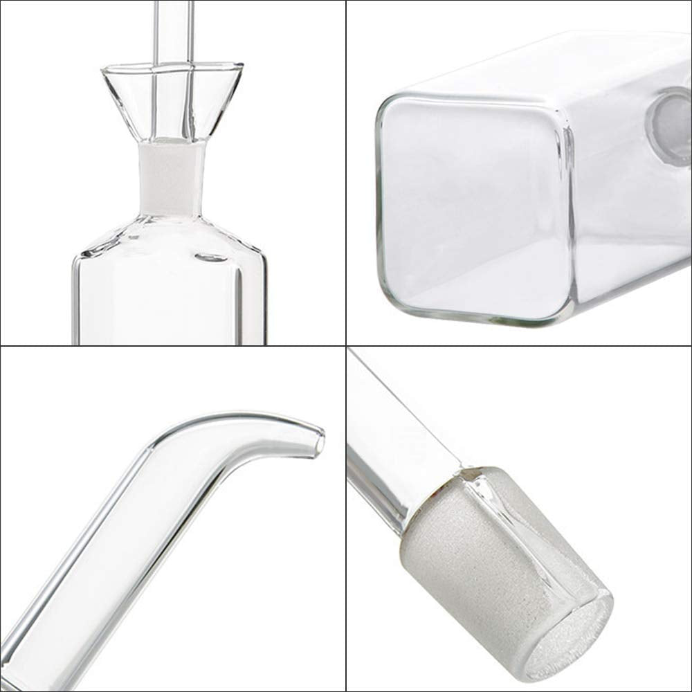 LandHope Oil Bottle Glass Olive Oil Dispenser Bottle Glass Cooking Oil Vinegar Measuring Dispenser with Spout for Kitchen and BBQ (125ml/4.27oz,2 Pack)