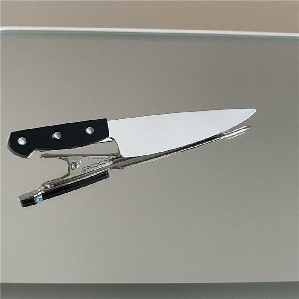 2 PACK Mini Knife Hair Clip Women's Fashion Punk Creative Hip Hop Tableware Acrylic Cosplay Halloween Party Hair Accessoriesfor Women Girls