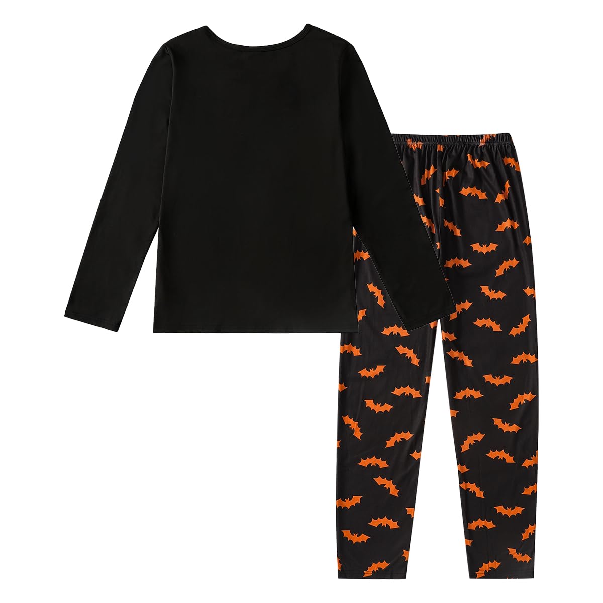 YIJIU Women's Halloween Pajama Set Printed Long Sleeve Top & Long Pants Sleepwear Holiday 2 Piece Pjs Sets,Halloween Black,3XL