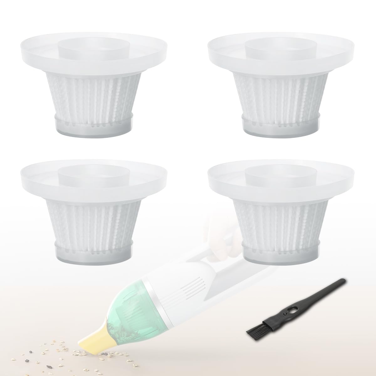 LANMU 4 Pack Replacement Filters Compatible with Duck Vacuum Cleaner As Seen On TV, Washable Duck Vac HEPA Filter Vacuum Parts