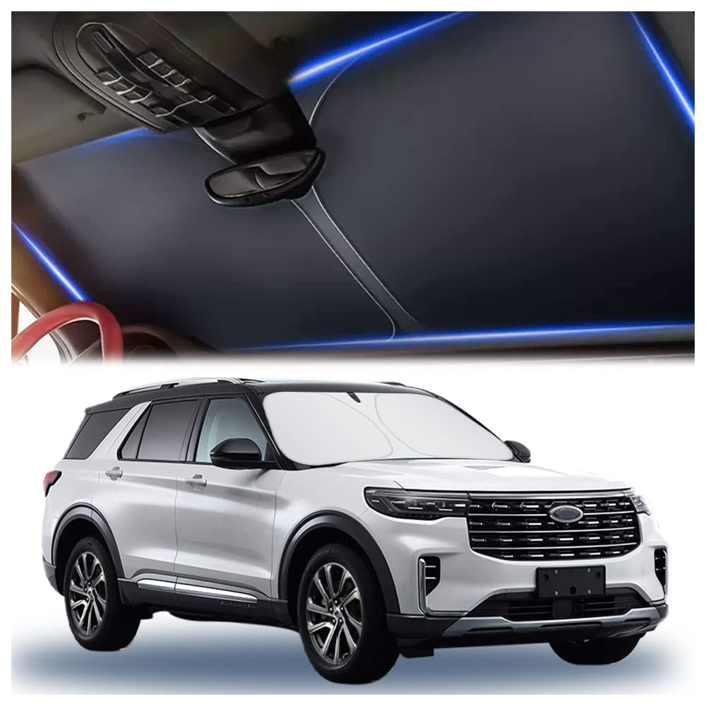 240T Thickened Automotive Glass Sunshade and Comes with Storage Bag,Keep Car Interior Cool,Universal Windshield Sun Shade Fit for Cars,Trucks,SUVs (L(57.08 * 31.5 inch))