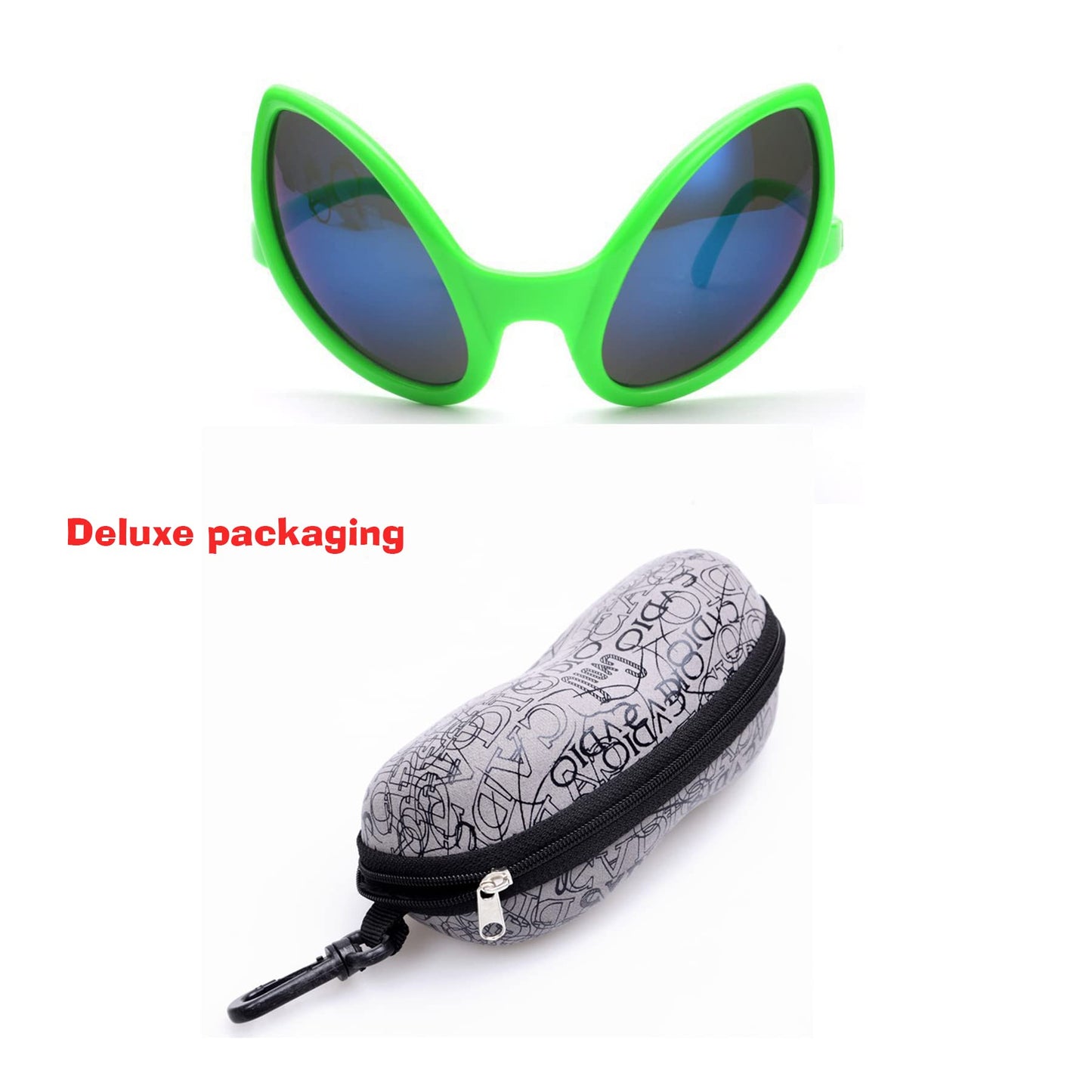 Yilistore Novelty Alien Glasses for Halloween Party Accessories, Alien Costume Accessories Eyeglasses with Deluxe Gift Glassesbox