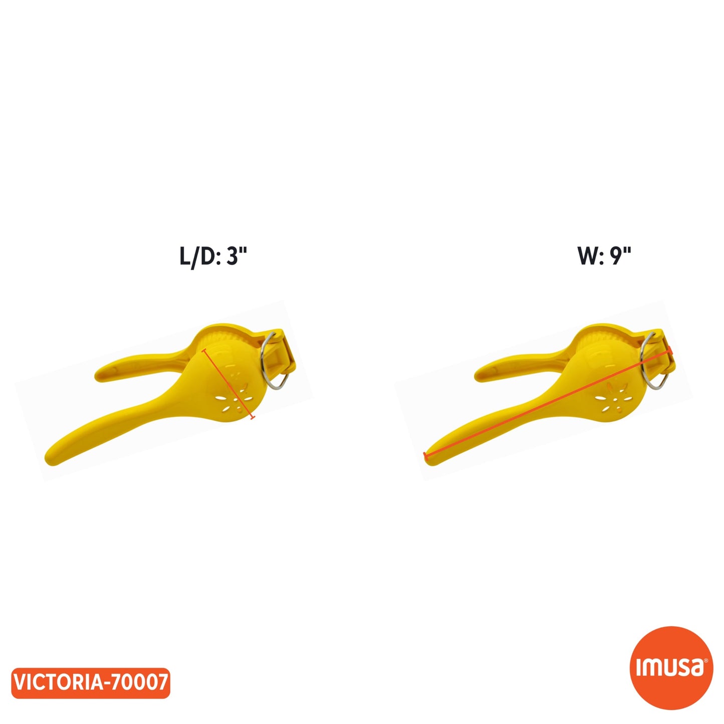 IMUSA Lime or Lemon Manual Squeezer, Citrus Juicer for Max Extraction, Yellow