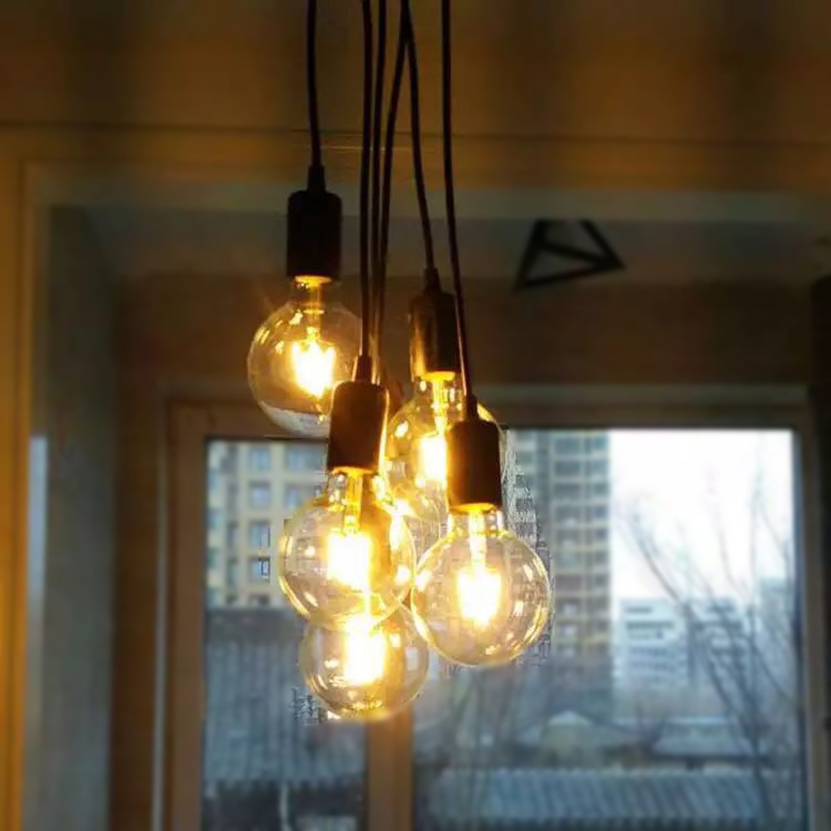 ZHMA Classic Spider pendent Lamps, Ajustable DIY Ceiling Spider Light E27, Rustic Chandelier, Industrial Hanging Light Dining Hall Bedroom Hotel Decoration, 6 Arms(Each with 1.7m Wire)