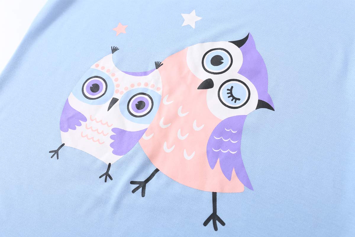 YIJIU Pajamas for Women Cute Owl Print Warm Sleepwear Two Piece Pajama Set, Owl, XXX-Large