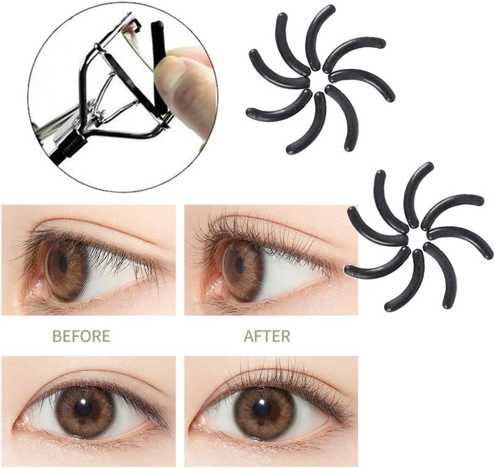 20pcs Universal Soft Silicone Eyelash Curler Replacement Pads Refill Pads for Eyelash Curler - Black