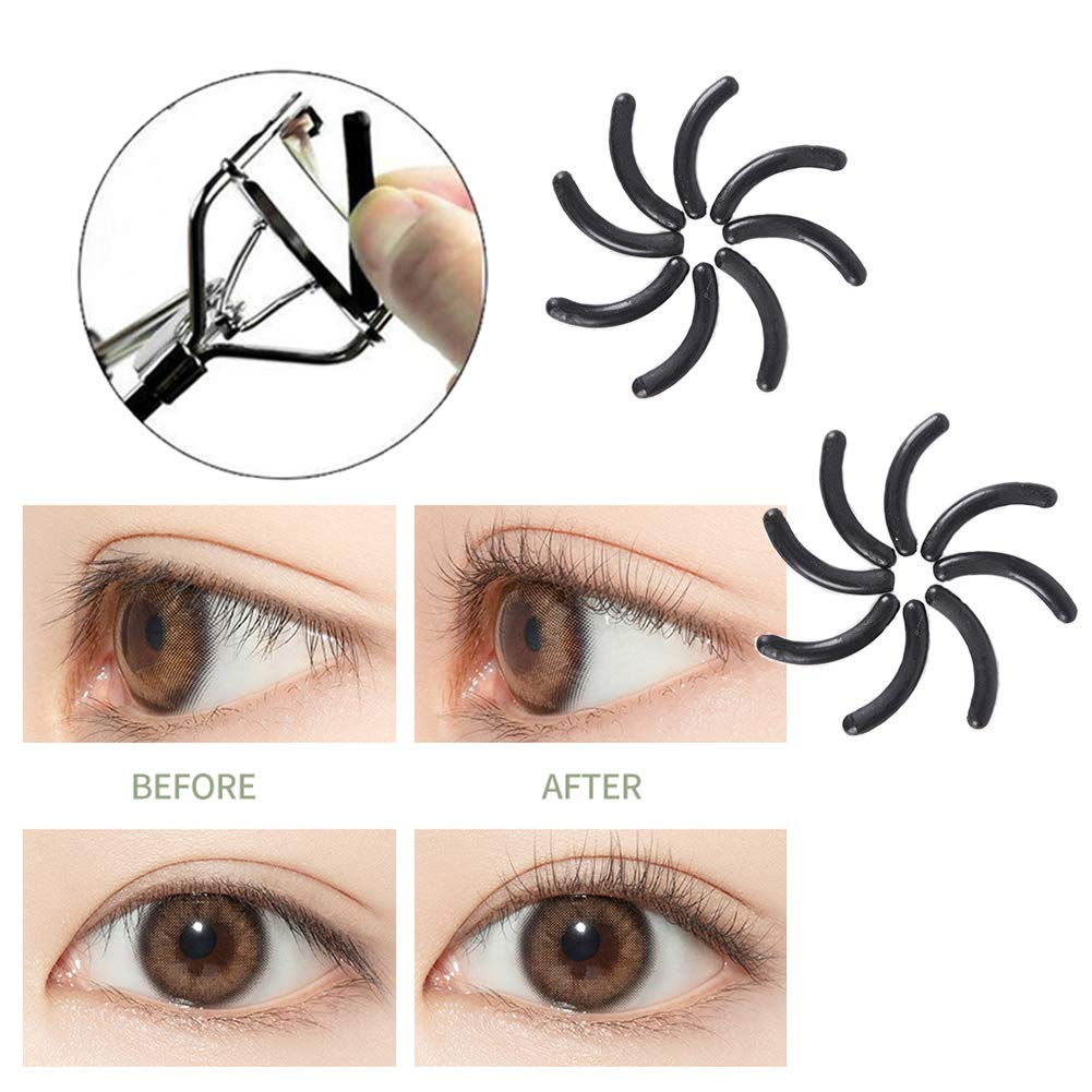 20pcs Universal Soft Silicone Eyelash Curler Replacement Pads Refill Pads for Eyelash Curler - Black