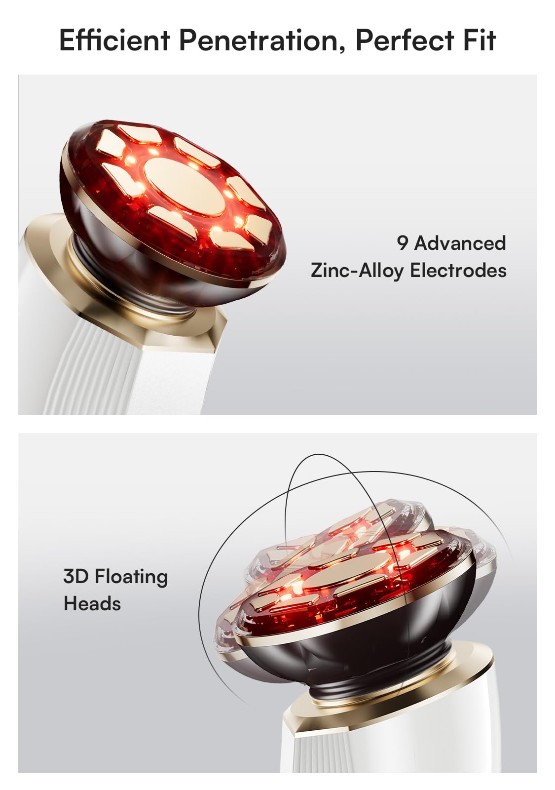 INIA 3-in-1 Red Light Therapy for Face and Neck Facial Massager True Beauty Glow Device, Lifting & Firming Skincare Tool