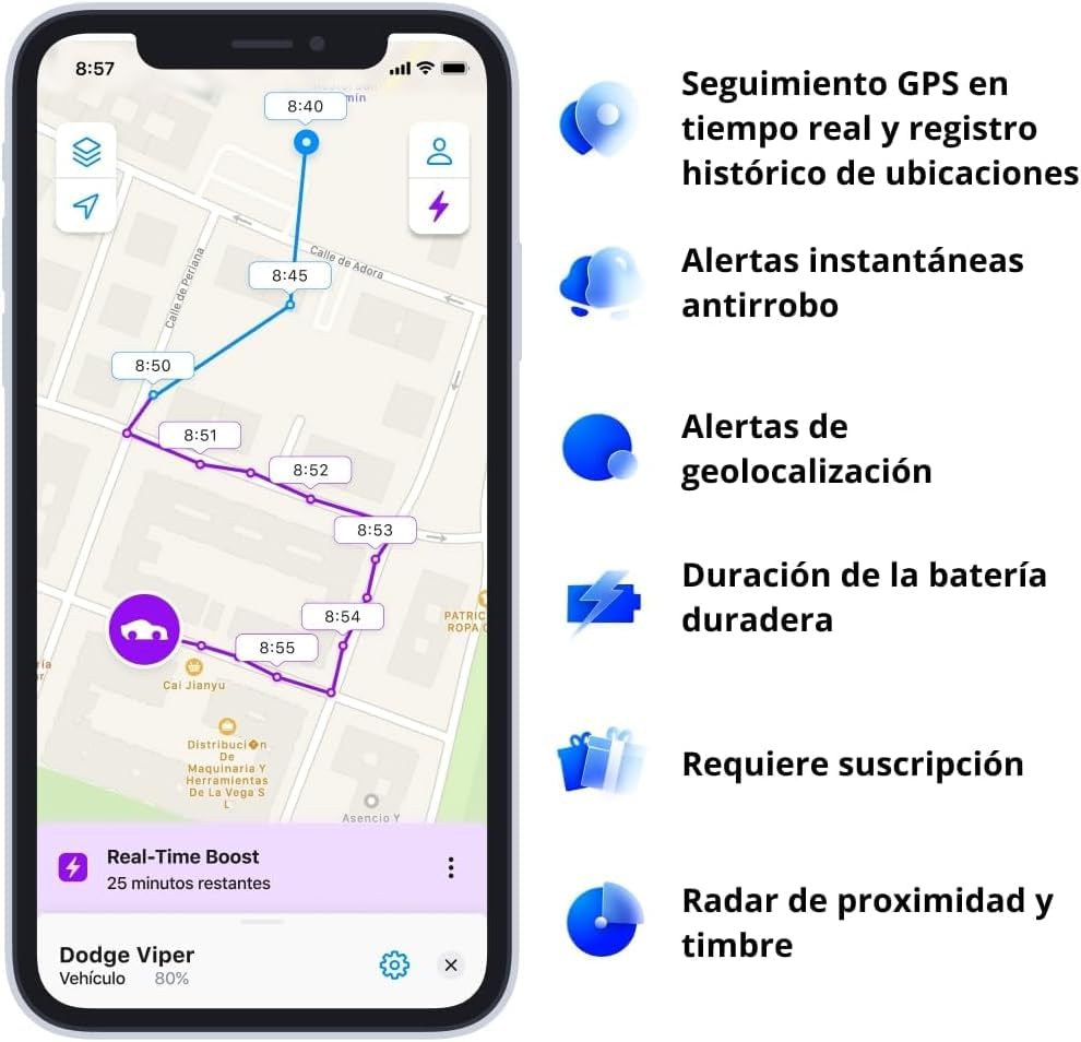 Invoxia GPS Tracker - for Vehicle, Car, Motorcycle, Bike, Senior, Kid, Belongings - Up to 4 Months of Battery Life - SIM & 1 Year Data Plan Included - Light, Discrete - 4G & 5G LTE-M, Black
