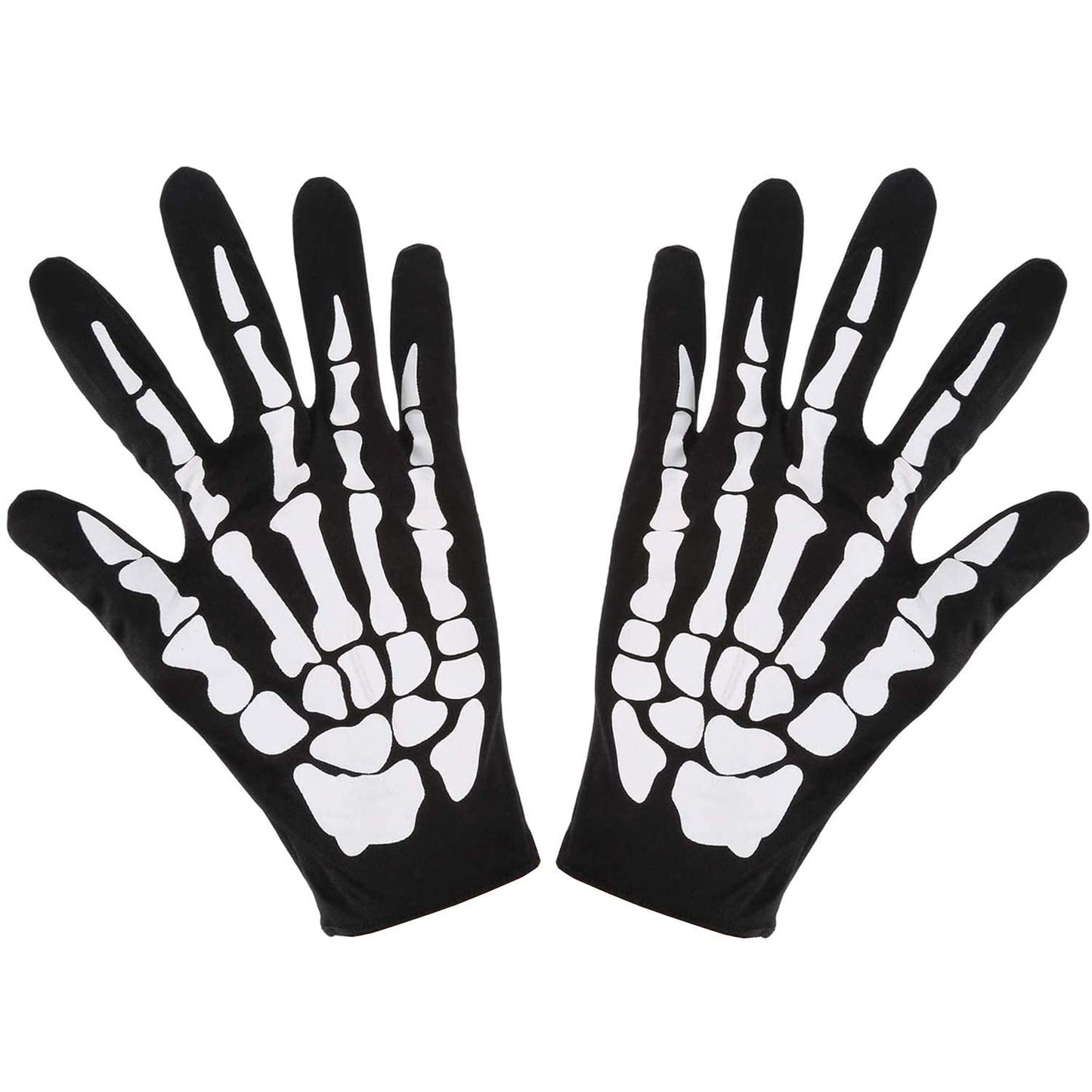 XUECHEN Halloween Skeleton Gloves,Unisex Skull Full Finger Gloves,for Costume Cosplay Men Women Accessories