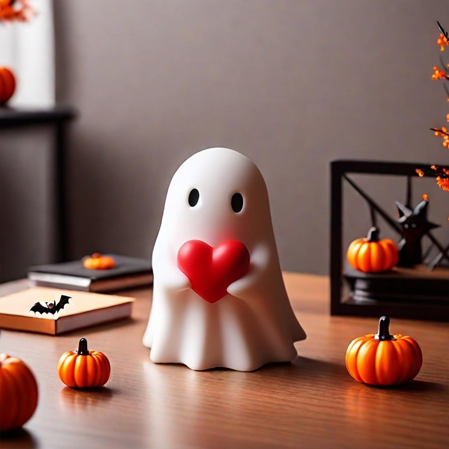 ZUZIF Halloween Ghost Figurine - Spooky Resin Statue, Cute Finger Ghost Ornaments, Perfect for Indoor & Porch Decor (C)