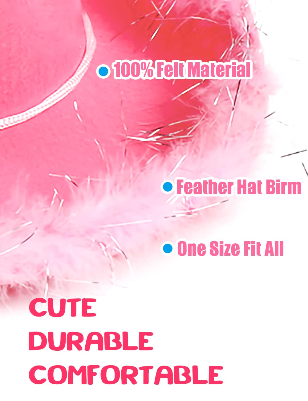 YBHOMINE Cowboy Hat with Bandana - Feather Boa Cowgirl Hat for Women & Men,bachelorette party Halloween Dress-Up…