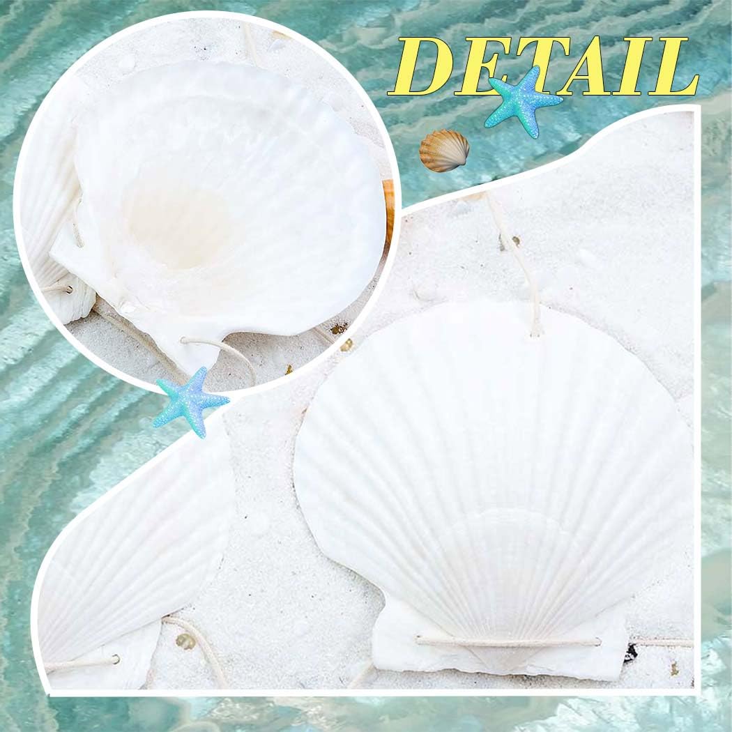 Zoestar Shell Bra Mermaid Seashell Bikini Top for Women (White)