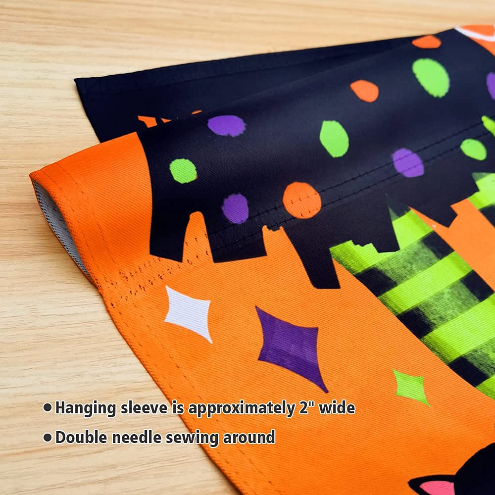 YMYIELD Happy Halloween Garden Flag 12x18 Inch Double Sided Trick or Treat Yard Outdoor Decoration