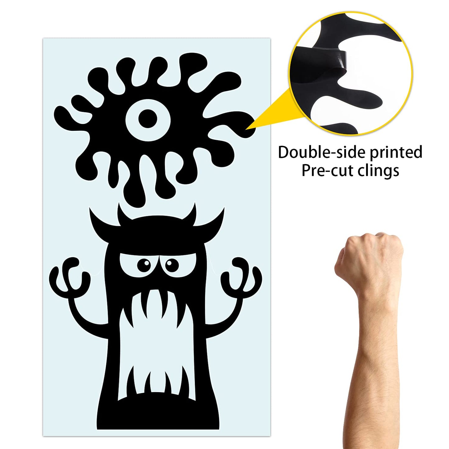 LOMIMOS Large Halloween Window Clings Decorations,Giant Silhouette Demon Ghost Window Stickers Decals for Halloween Home Decor Indoor Party Decorations