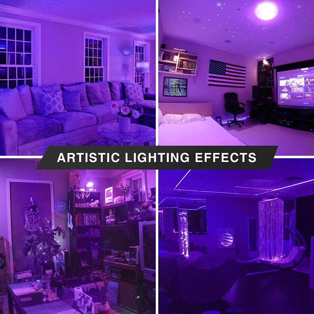 4 Pack BlueX LED PAR20 Flood Purple Light Bulb - 8W (65Watt Equivalent) - Dimmable - E26 Base Purple LED Lights, Party Decoration, Porch, Home Lighting, Holiday Lighting, Flood Lights