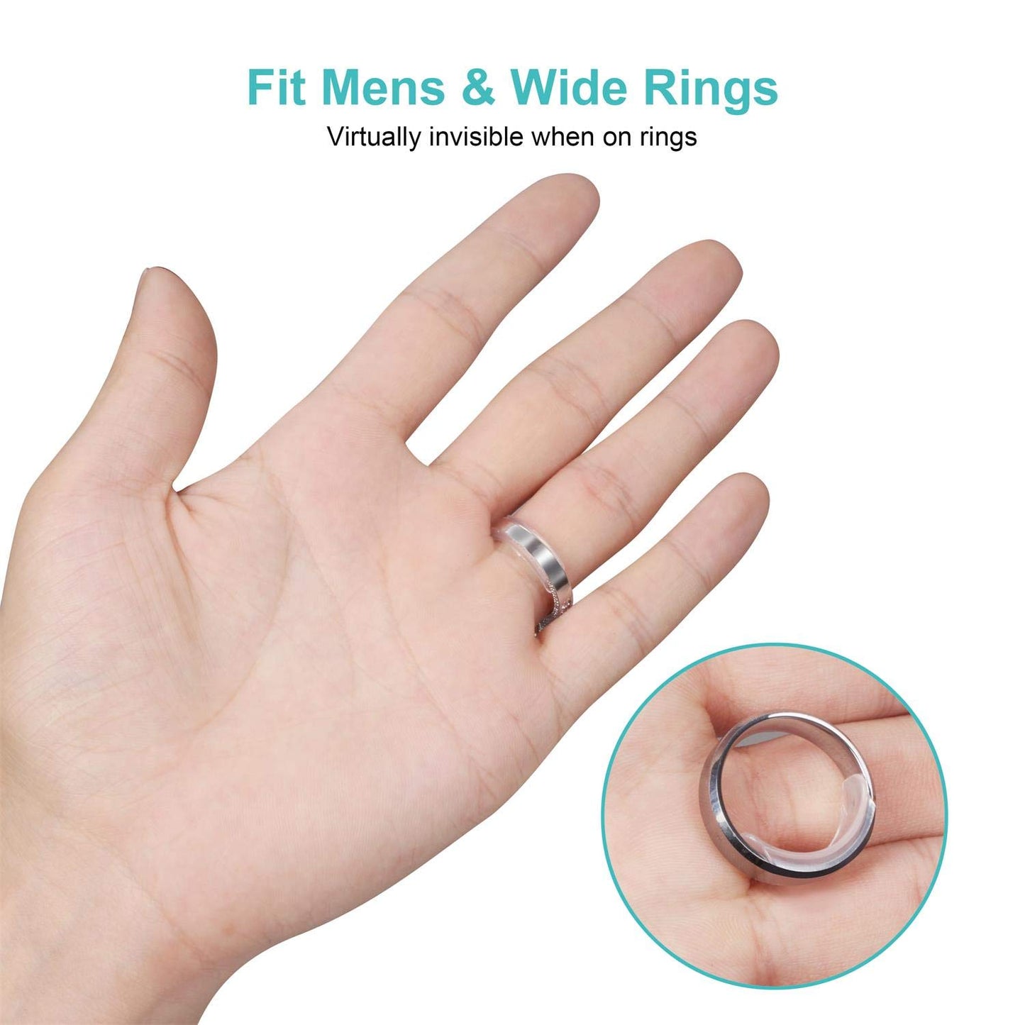 Invisible Ring Size Adjuster for Loose Rings Ring Adjuster Fit Any Rings, Assorted Sizes of Ring Sizer