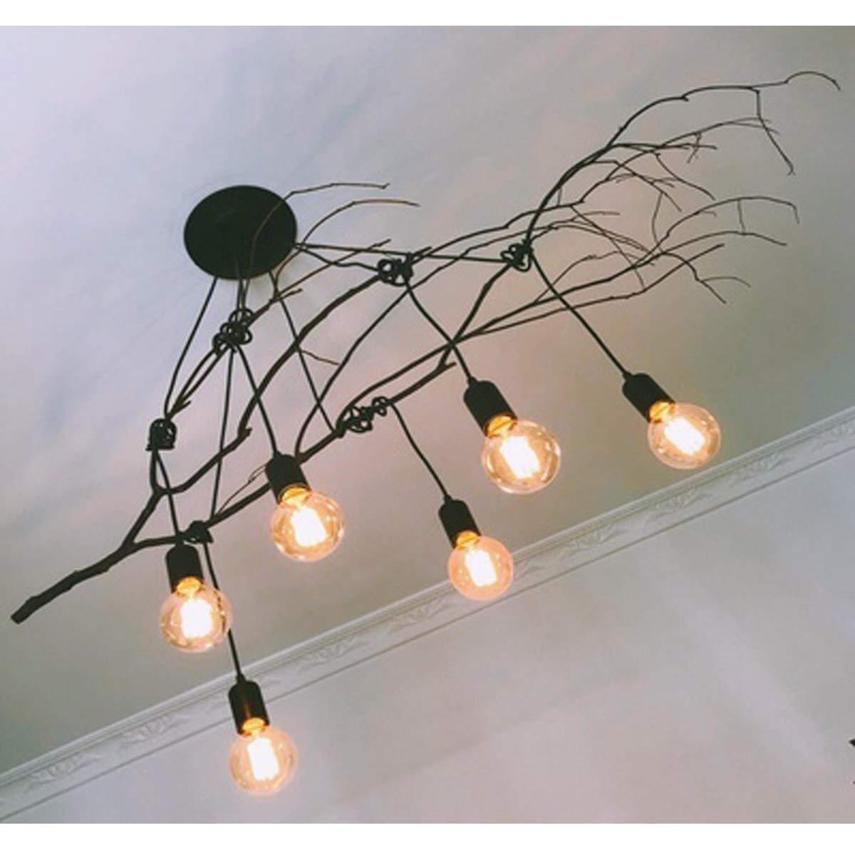 ZHMA Classic Spider pendent Lamps, Ajustable DIY Ceiling Spider Light E27, Rustic Chandelier, Industrial Hanging Light Dining Hall Bedroom Hotel Decoration, 6 Arms(Each with 1.7m Wire)