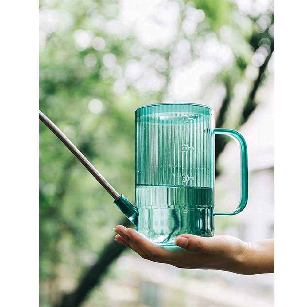 Long Spout Watering Can Indoor, Small Watering Cans for House Plants, Flowers, Succulents 33.8oz(Green)