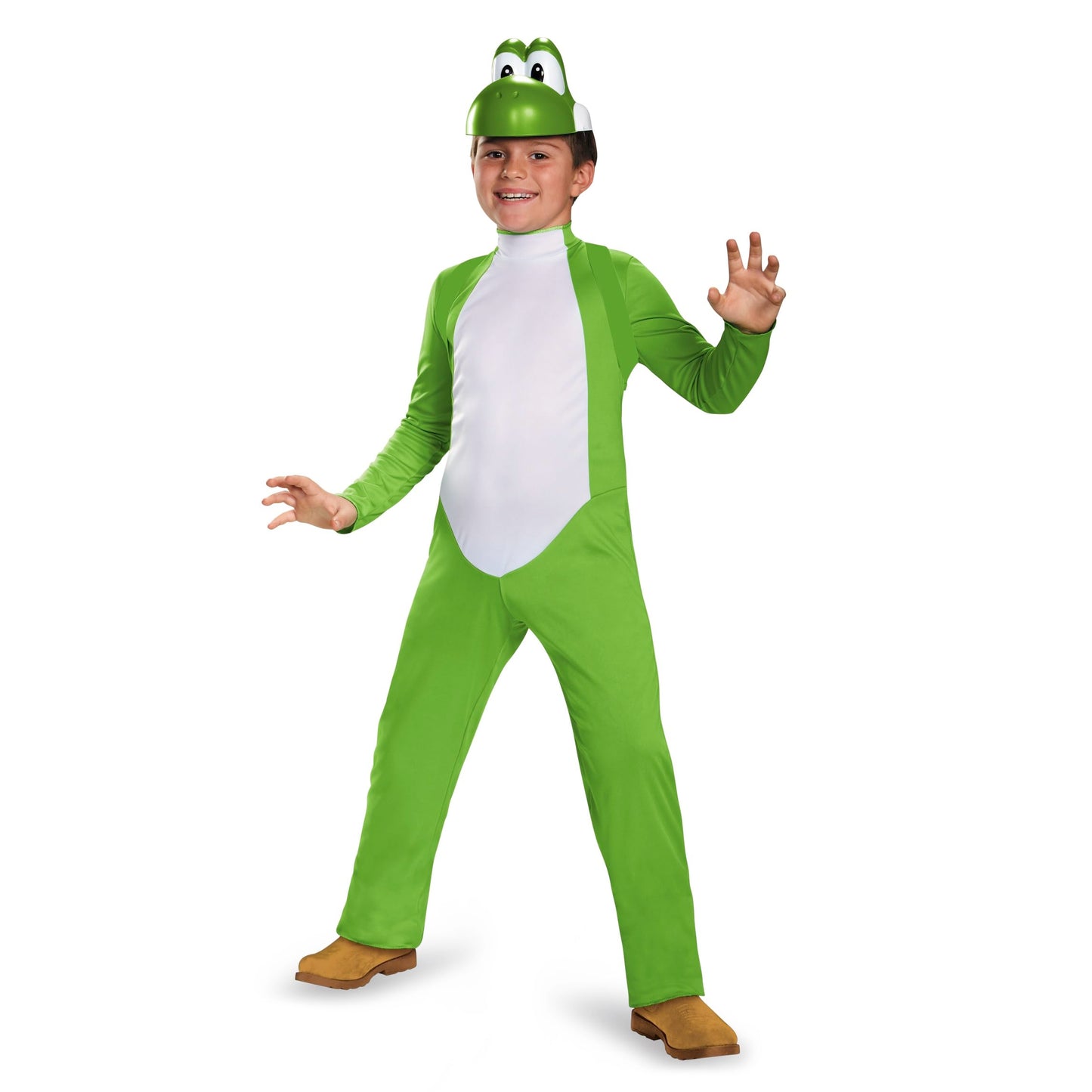 Yoshi Deluxe Costume, Official Nintendo Super Mario Costume, Kids Size Large (10-12)