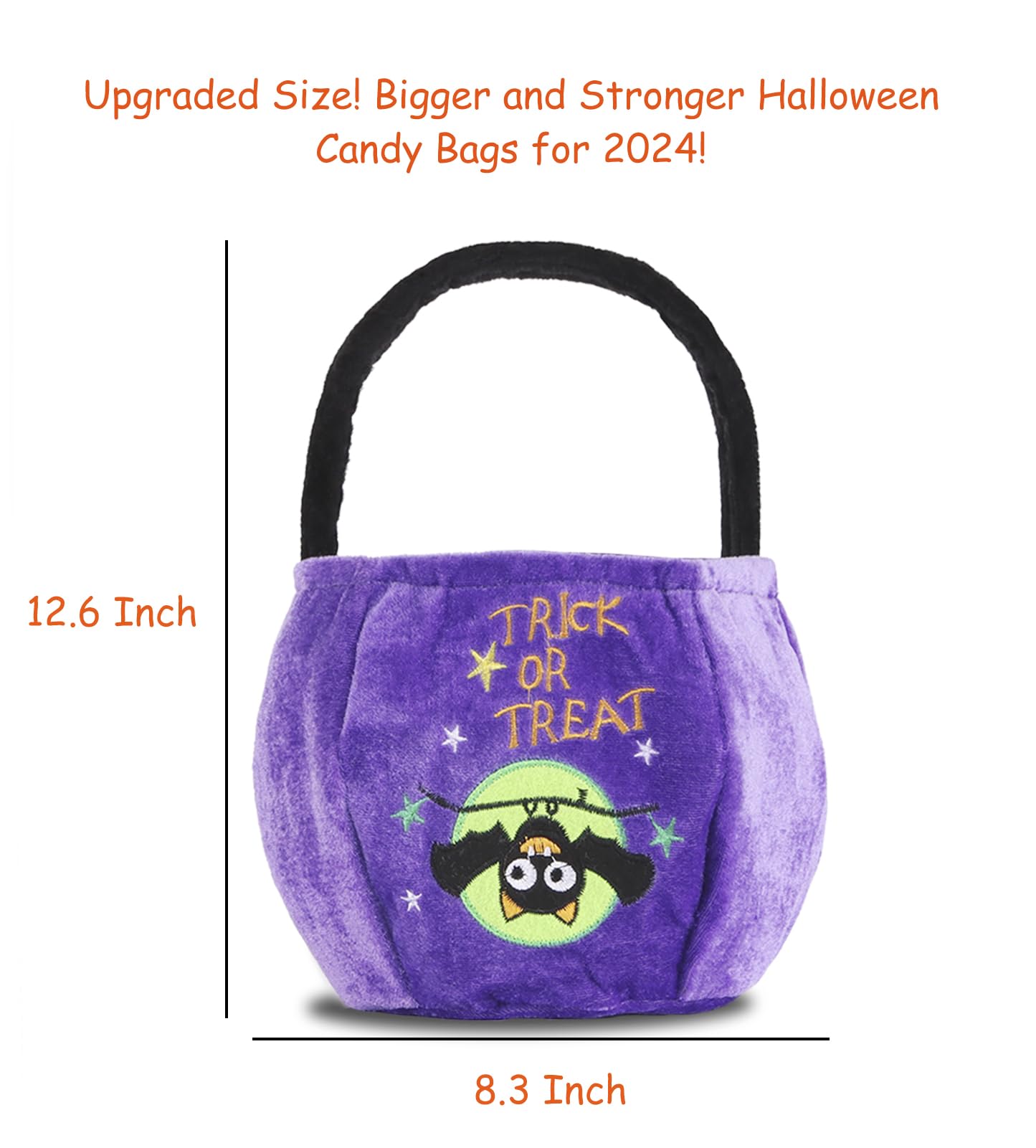 YIVEKO 2 Pieces Halloween Trick or Treat Bags for Kids Candy Gags Large Reusable Pumpkin Bags Tote Canvas Bag for Trick or Treating Party Favor Bags for Halloween