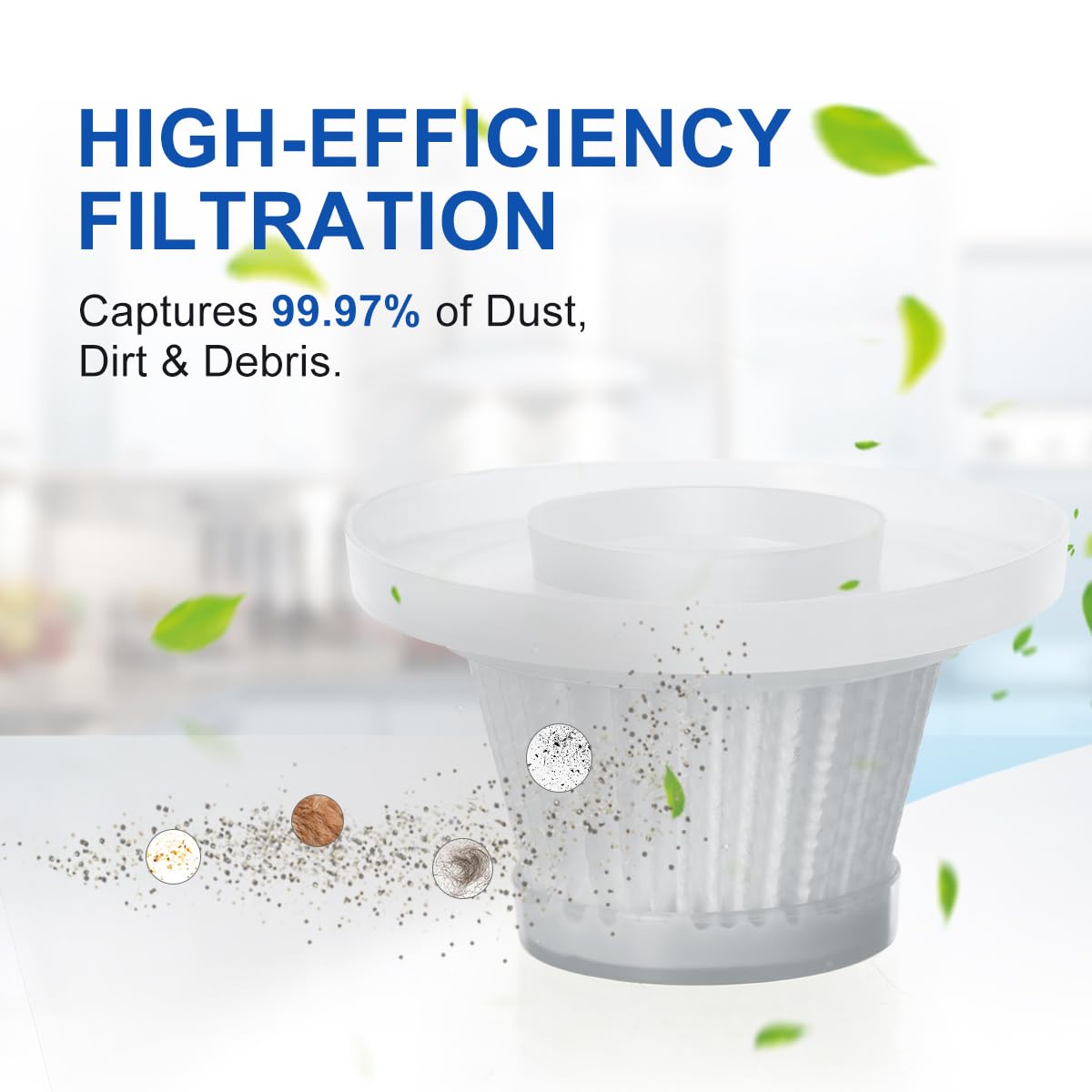 LANMU 4 Pack Replacement Filters Compatible with Duck Vacuum Cleaner As Seen On TV, Washable Duck Vac HEPA Filter Vacuum Parts