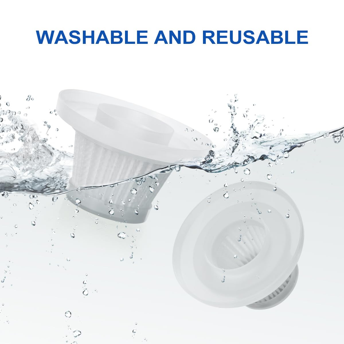 LANMU 4 Pack Replacement Filters Compatible with Duck Vacuum Cleaner As Seen On TV, Washable Duck Vac HEPA Filter Vacuum Parts