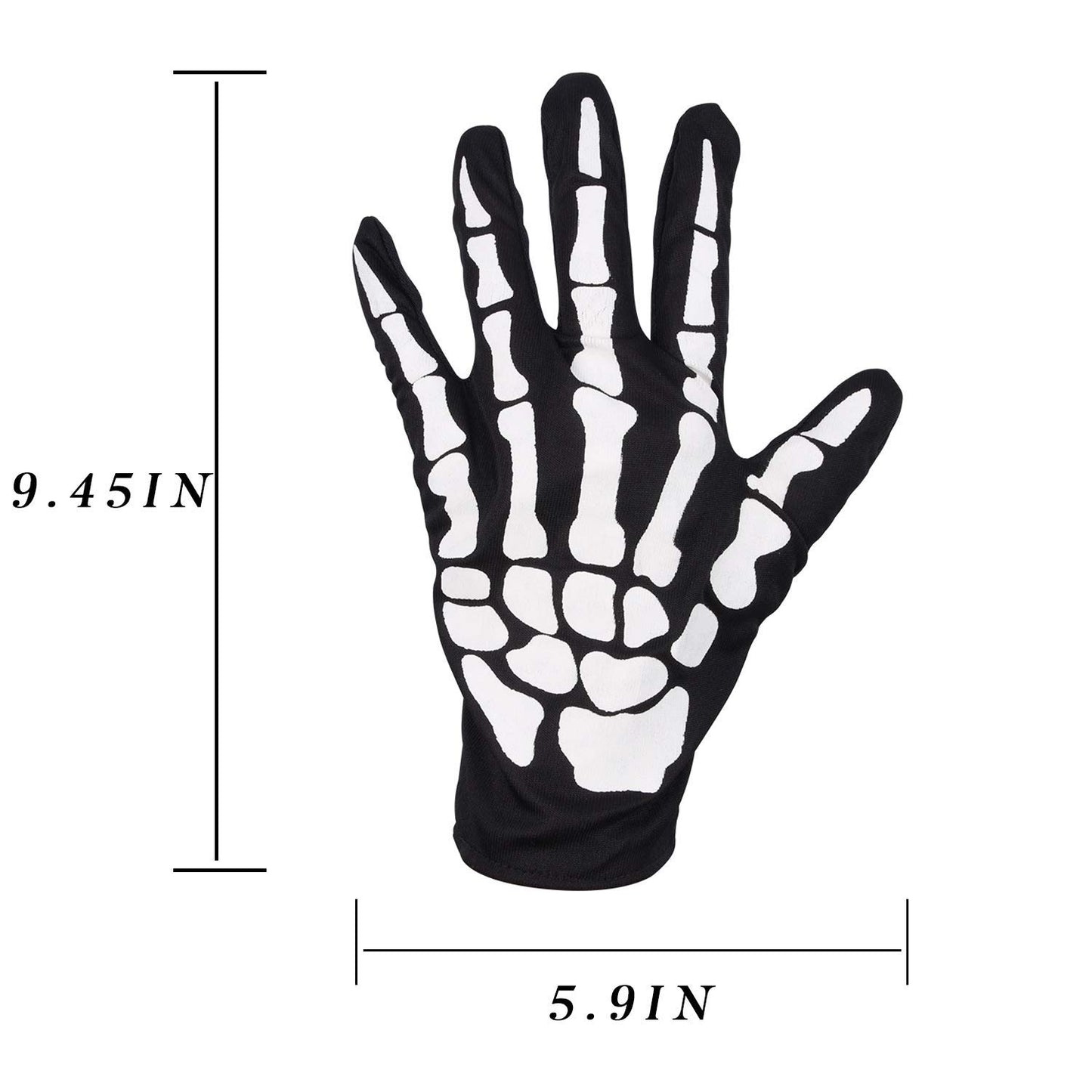 XUECHEN Halloween Skeleton Gloves,Unisex Skull Full Finger Gloves,for Costume Cosplay Men Women Accessories