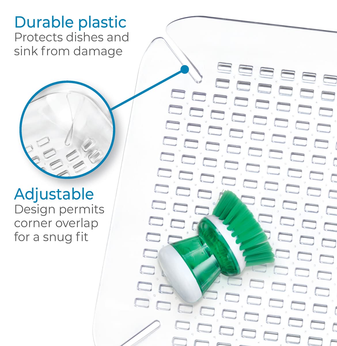 InterDesign Basic Sink Mat, Large Size, Clear