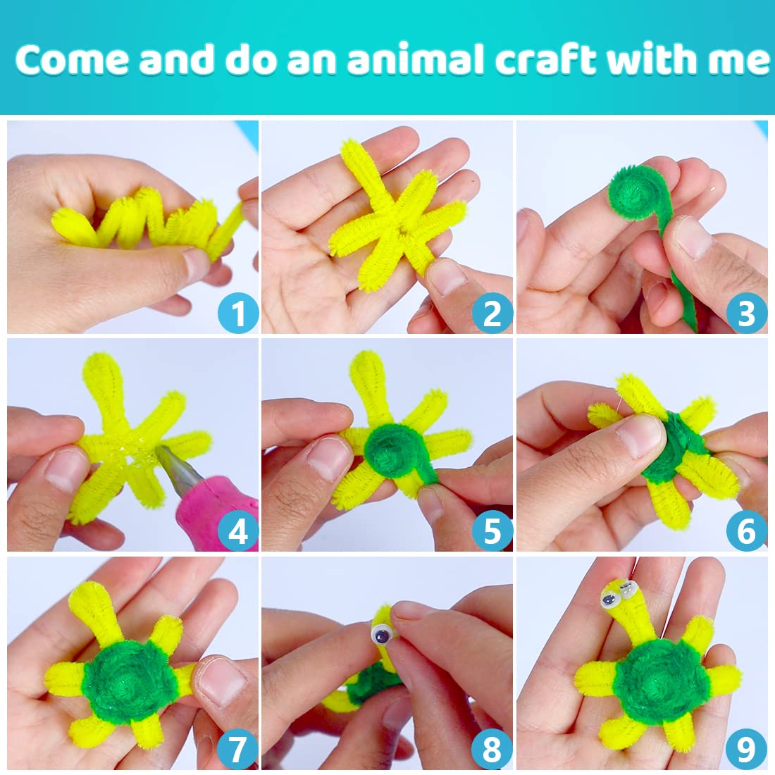 Iooleem 200pcs Black Pipe Cleaners, Chenille Stems, Pipe Cleaners for Crafts, Pipe Cleaner Crafts, Art and Craft Supplies.