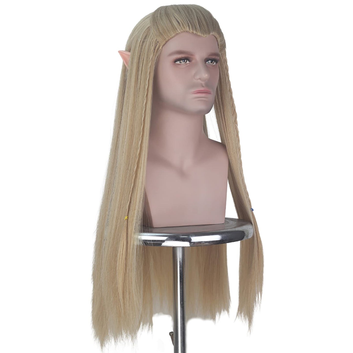 Yan Dream Men Braids Prestyled Wigs Long Straight Elf Wig Ash Blonde Cosplay Costume Halloween Parties Anime Wig