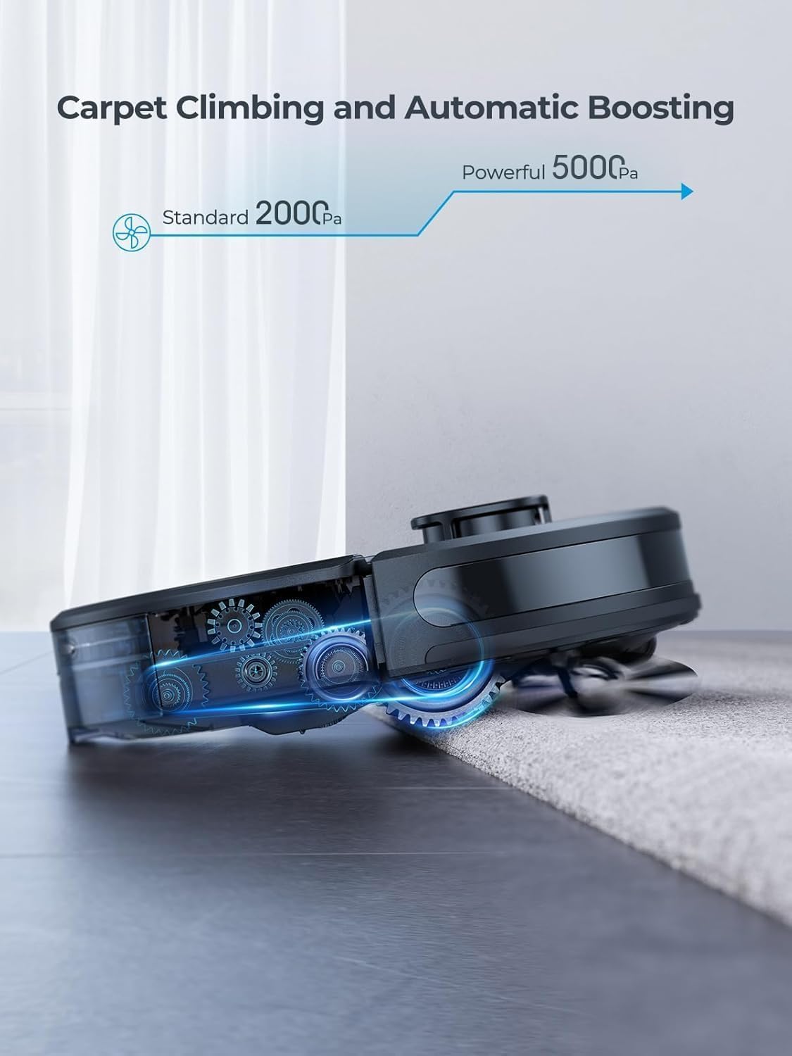 Laresar Clean Robot Vacuum and Mop, 5000Pa Robot Vacuum with 60 Days Self Emptying Station, Lidar Navigation Robot Vacuum Cleaner, Mapping, WiFi/APP/Voice,Ideal for Pet Hair,Carpet and Hard Floor