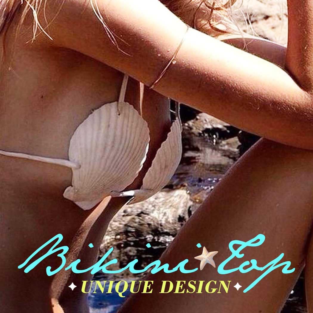 Zoestar Shell Bra Mermaid Seashell Bikini Top for Women (White)