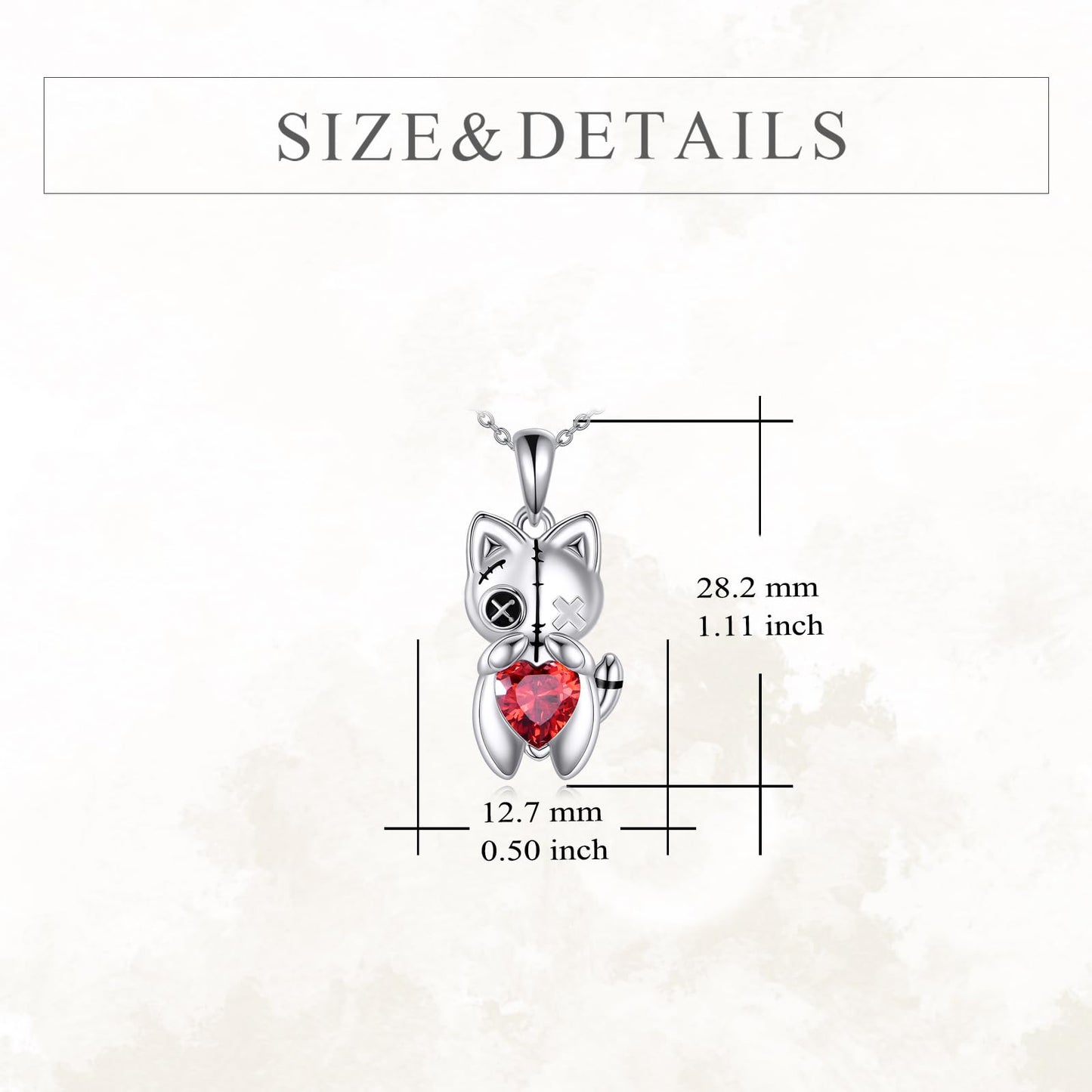 YFN Voodoo Cat Necklace Sterling Silver Gothic Pendant Witch Jewelry Witchy Gifts for Women