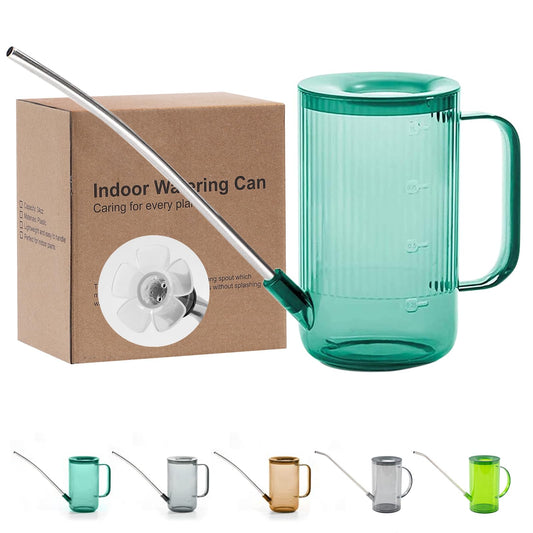 Long Spout Watering Can Indoor, Small Watering Cans for House Plants, Flowers, Succulents 33.8oz(Green)